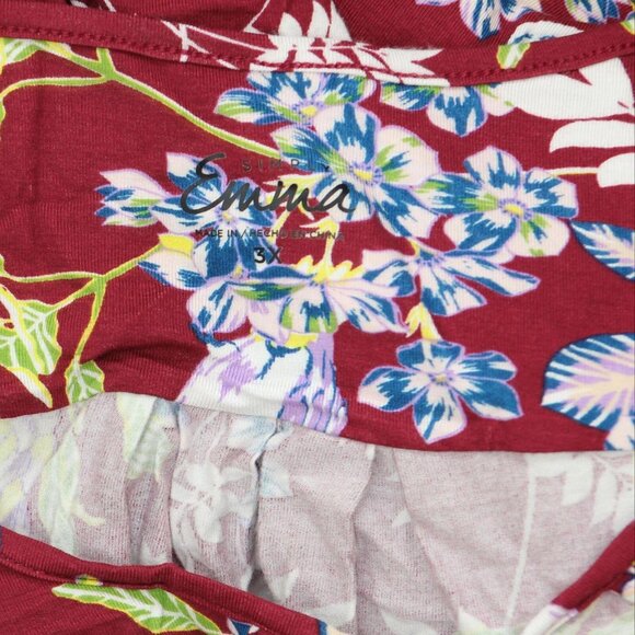 NWT Simply Emma Front Plus Size Knit Blouse Shirt Top 2395-3 3X Burgundy Red - Picture 4 of 6